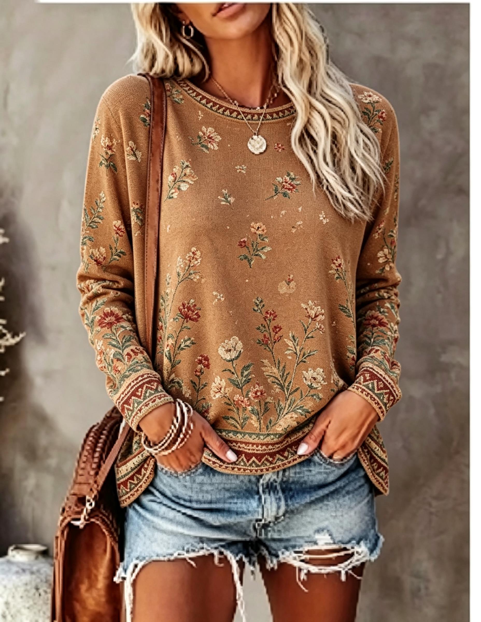 Tops - Camiseta de manga larga con cuello
