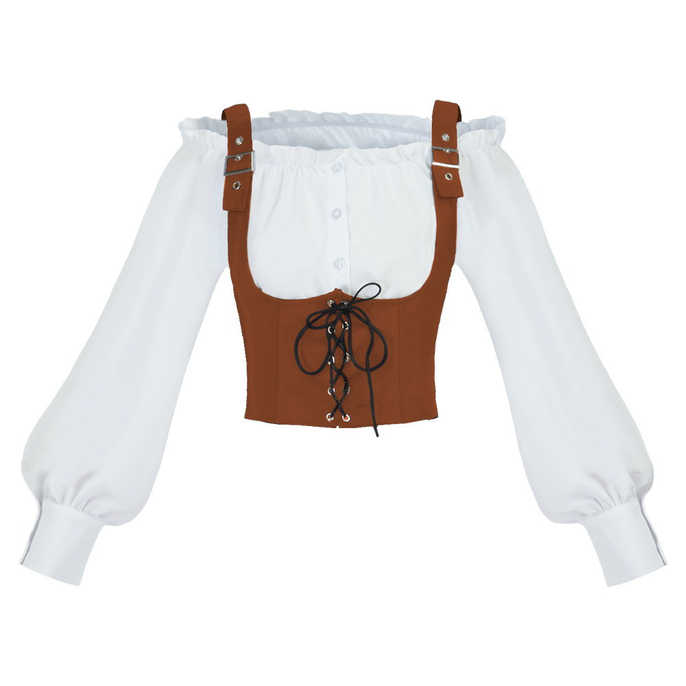 Tops - Blusa de estilo retro occidental para