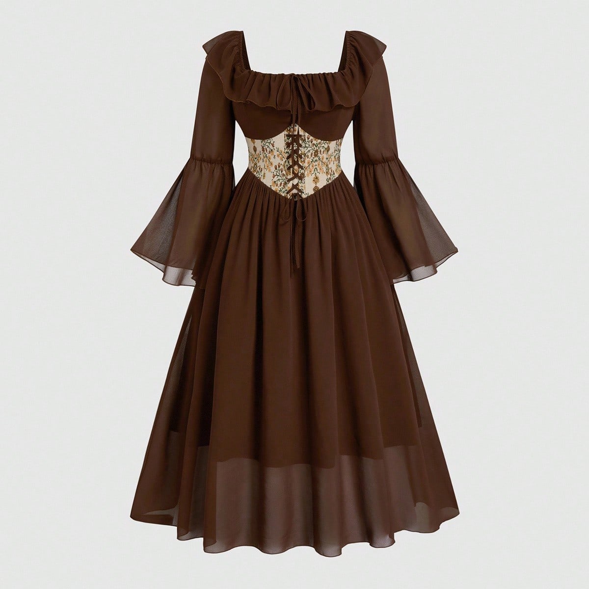 Vestido Midi Vintage Victorian - French Vintage Floral Midi Dress reseña y precio