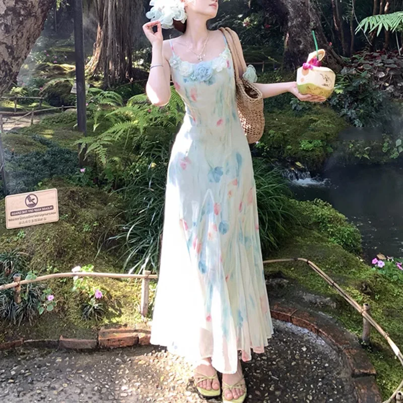 Vestido Midi japonés Kawaii Y2 - French Vintage Floral Midi Dress reseña y precio