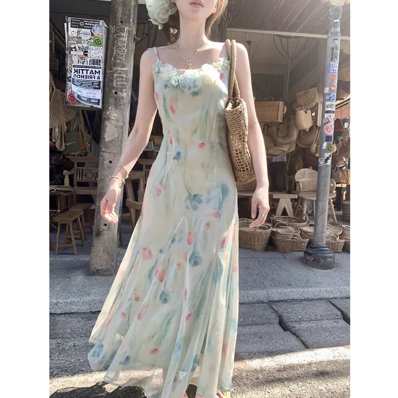 Vestido Midi japonés Kawaii Y2 - French Vintage Floral Midi Dress reseña y precio