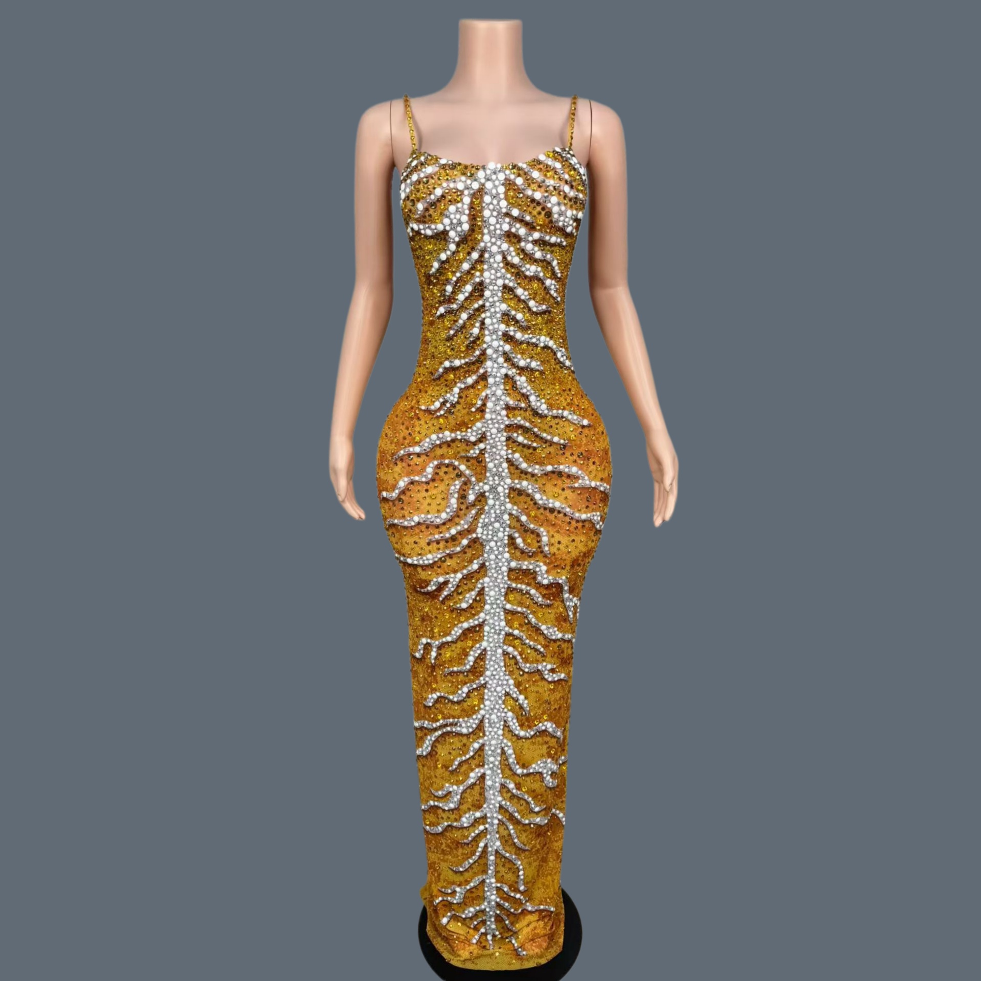 Vestidos Largos Elegantes de S - Sparkly Rhinestone Club Party Dress reseña y precio