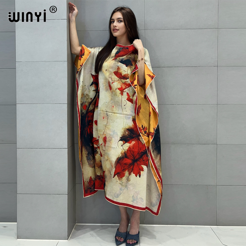 WINYI-Vestido largo con estamp - Boho Summer Beach Maxi Dress reseña y precio